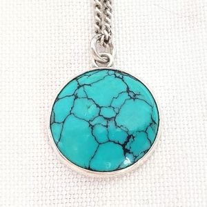 Turquoise and sterling silver Pendent - Does not come with Necklace